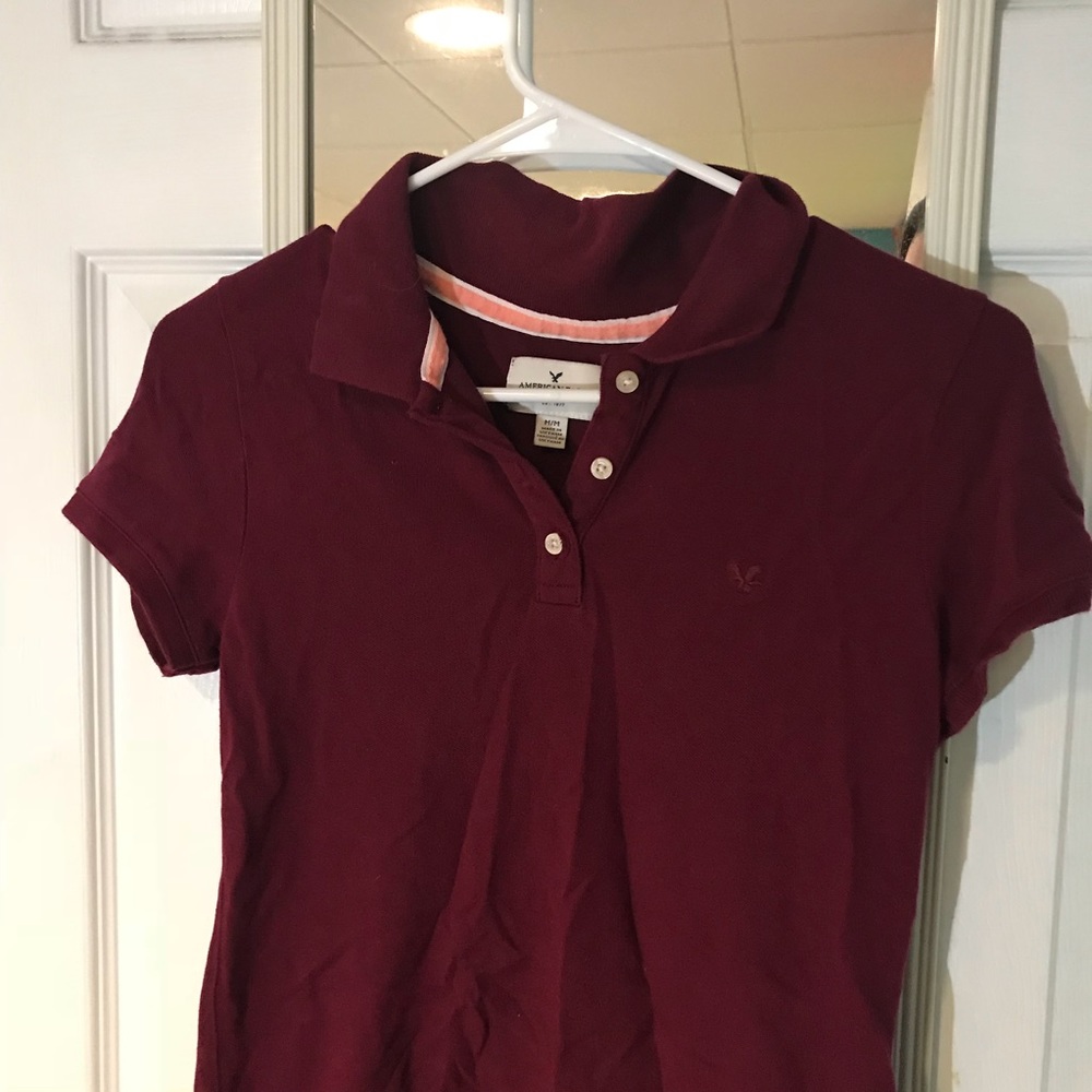 Maroon American Eagle Polo